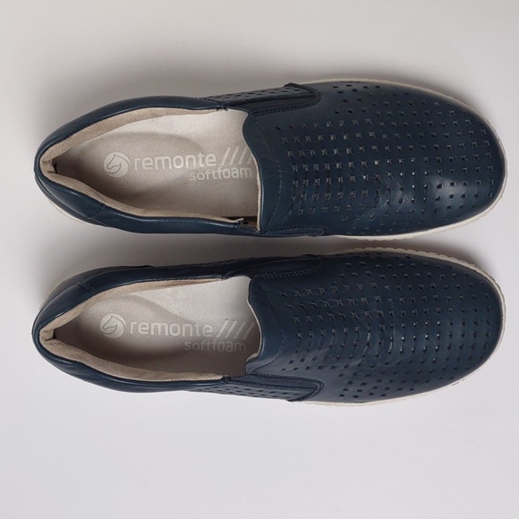 Remonte Navy Liv 21 Perforated Leather Softfoam Walking Shoes Women's Size 39 - Picture 4 of 16